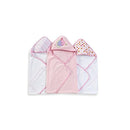 Spasilk - 3Pk Soft Terry Hooded Towel Set, Pink Fish Image 5