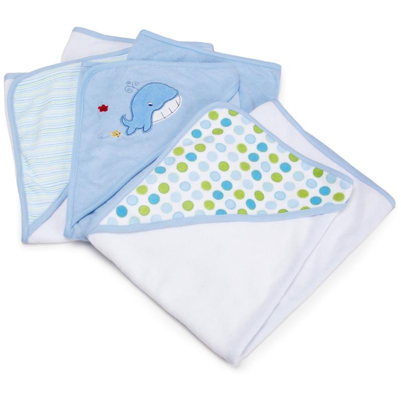 Spasilk Soft Terry Hooded Towel Set, Blue 3-Pack Image 1