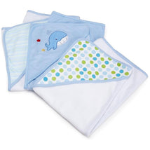 Spasilk Soft Terry Hooded Towel Set, Blue 3-Pack Image 1