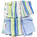 Spasilk Washcloth Set 10-Pack, Blue Lines Image 1