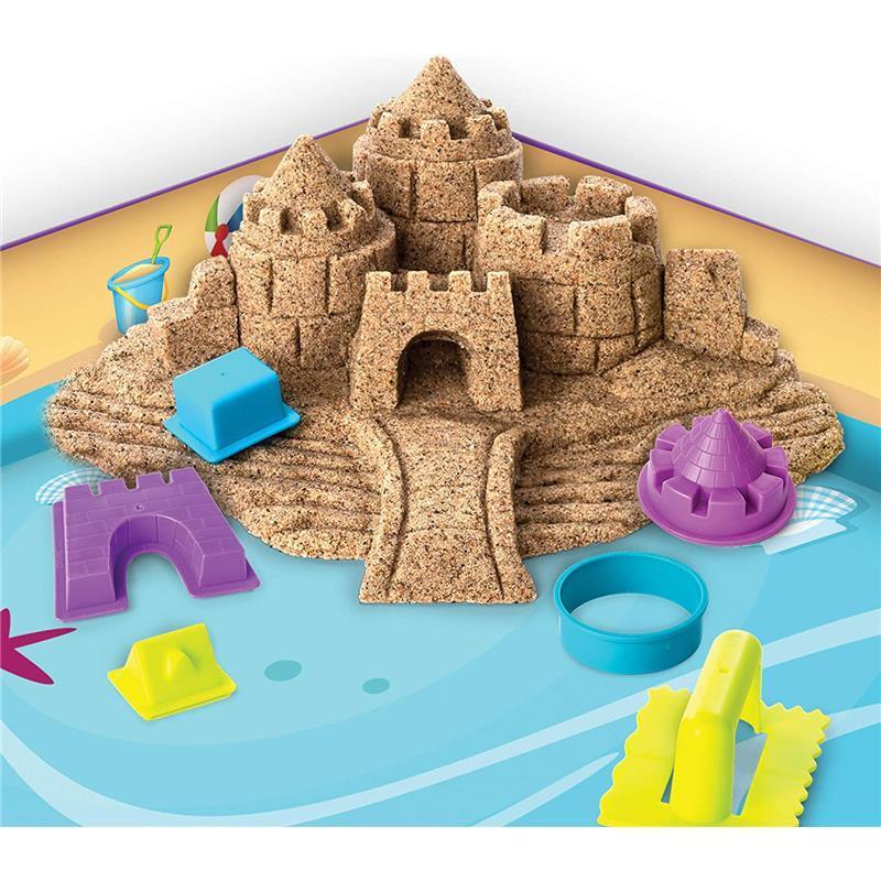Spin Master - Kinetic Sand, Beach Day Fun Playset with Castle Molds, Tools, and 12 oz. of Kinetic Sand Image 3