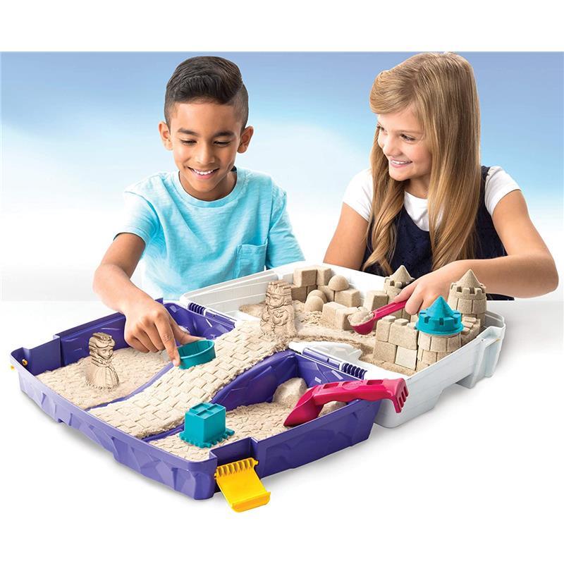 Spin Master Kinetic Sand, Kids Sand | Folding Sand Box With 2Lbs Of Kinetic Sand And Mold And Tools Image 8