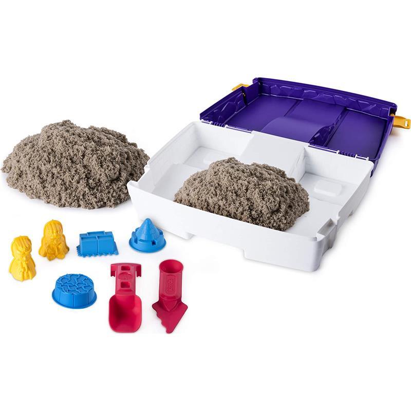 Spin Master Kinetic Sand, Kids Sand | Folding Sand Box With 2Lbs Of Kinetic Sand And Mold And Tools Image 9