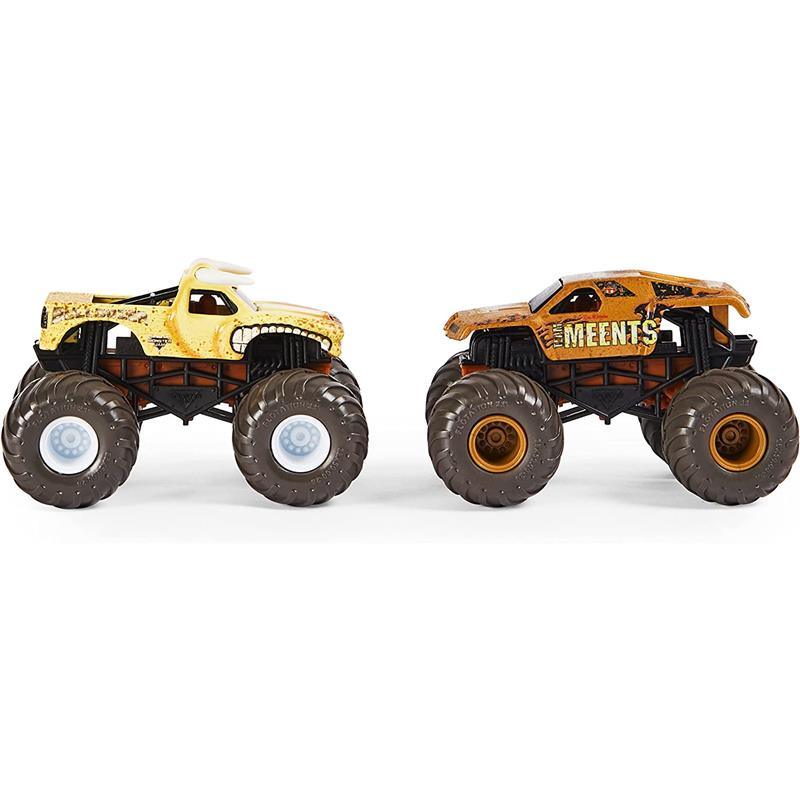 Spin Master Monster Jam, Color-Changing Die-Cast Monster Trucks 2-Pack, 1:64 Scale Bulldozer vs. Team Meents (Styles May Vary) Image 3