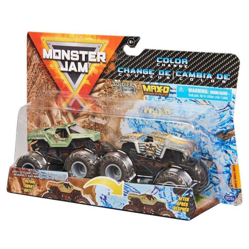 Spin Master Monster Jam, Color-Changing Die-Cast Monster Trucks 2-Pack, 1:64 Scale Soldier Fortune vs Max D (Styles May Vary) Image 4
