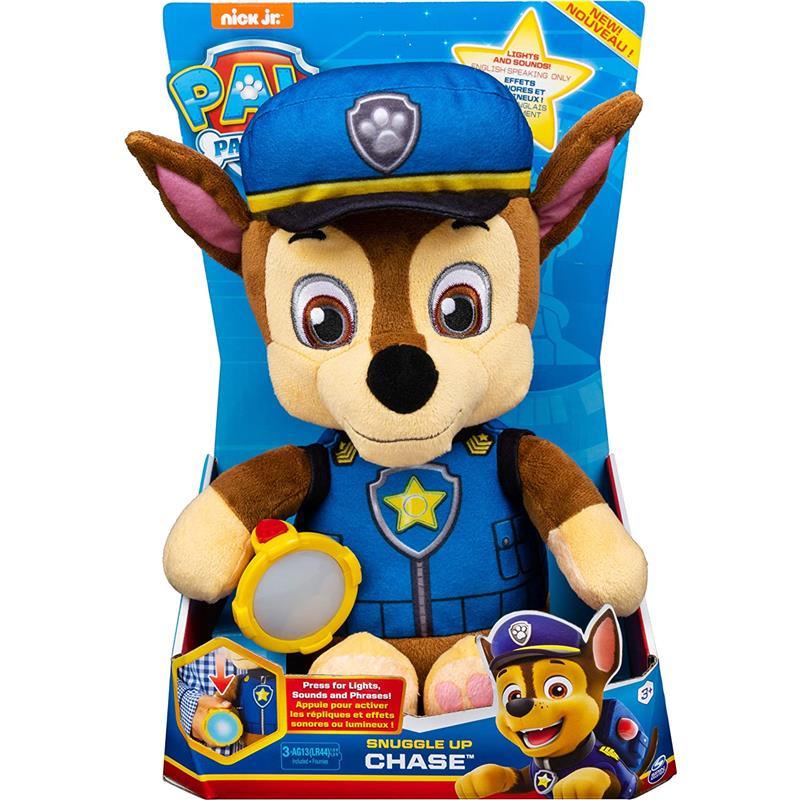 Spin Master - Paw Patrol Snuggle Up Chase Plush with Flashlight & Sounds Image 4
