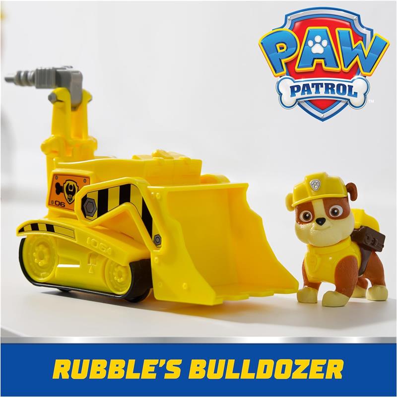 Spin Master - Paw Patrol Toy Car with Collectible Action Figure, Sustainably Minded, Rubble Image 3