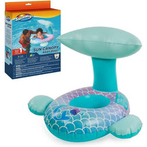 Spin Master - Swimways Sun Canopy Baby Boat, Toys for Kids Aged 9-24 Months, Mermaid Image 1