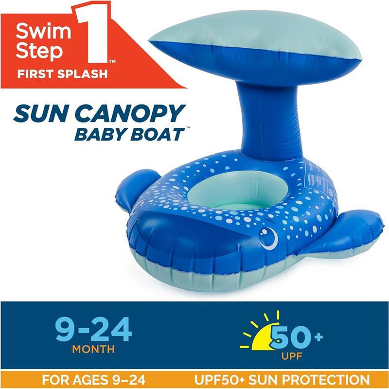 Spin Master - Swimways Sun Canopy Baby Boat, Toys for Kids Aged 9-24 Months, Whale Image 6