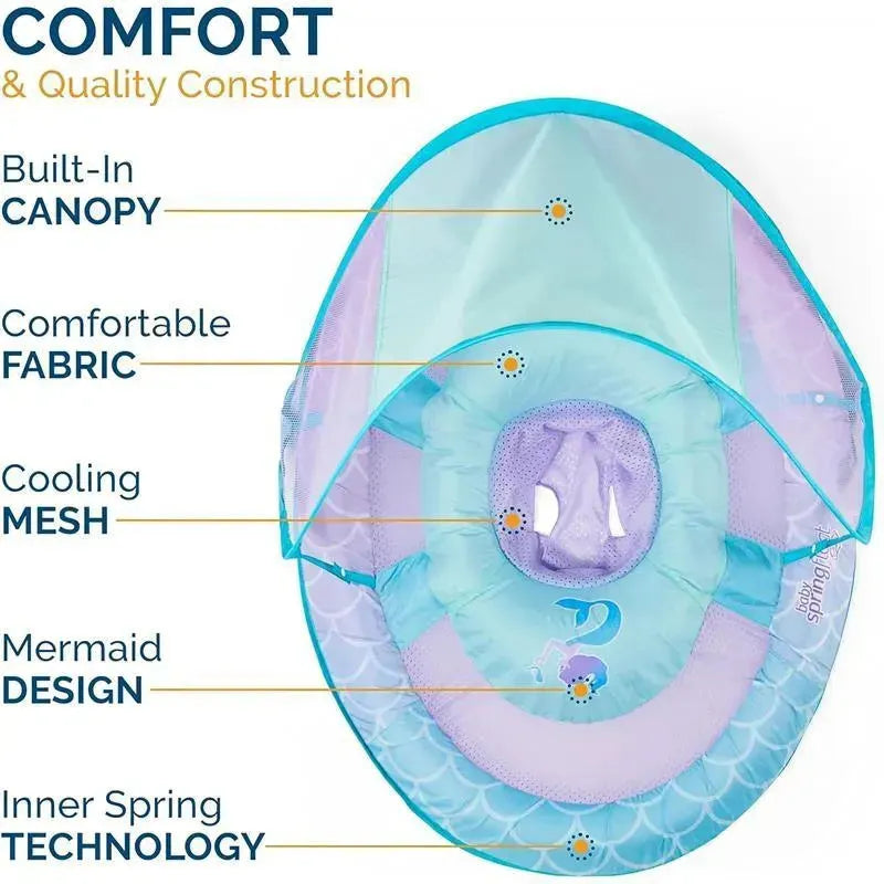 Spin Master - Swimways Sun Canopy Inflatable Baby Spring Float for Kids 9-24 Months, Mermaid Image 2