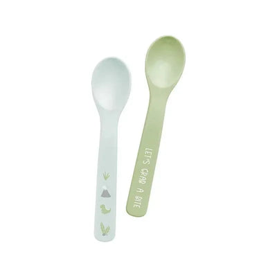 Stephen Joseph 100% Silicone Baby Spoons Dino green Image 1