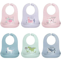 Stephen Joseph 100% Silicone Bibs For Baby Boy, Dino Image 2