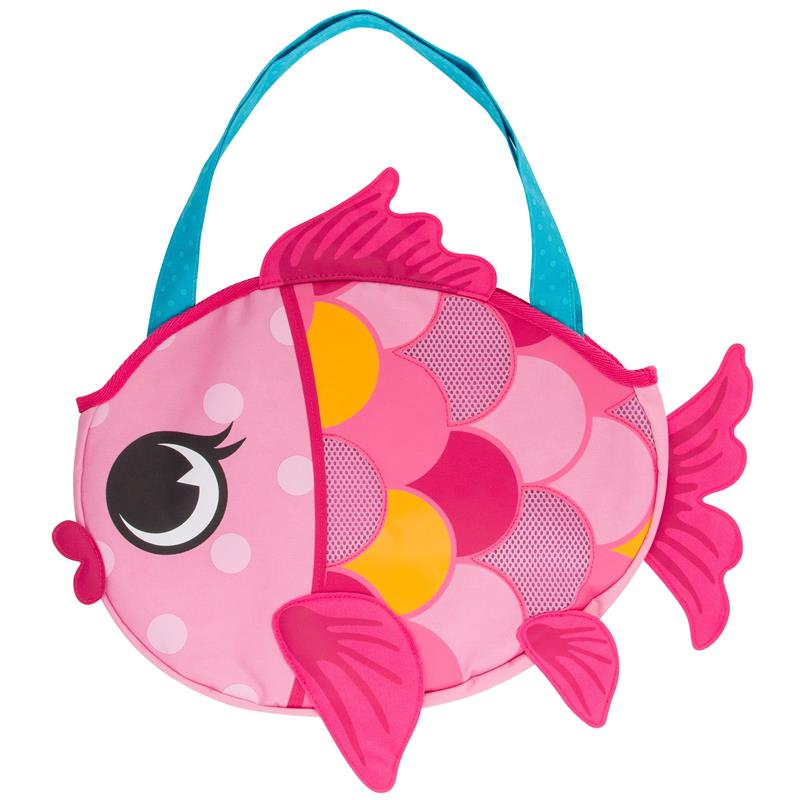 Stephen Joseph 6Pk Beach Tote with Sand Toys Pink Fish Image 2