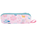 Pink pencil pouch featuring floral designs and a princess motif, designed by Stephen Joseph.