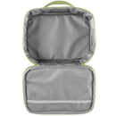 Junior lunchbox featuring a princess design, opened to reveal a spacious gray interior with a mesh pocket.