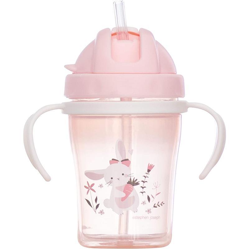 Stephen Joseph Sippy Cups For Toddlers With Straw, Bunny Image 1