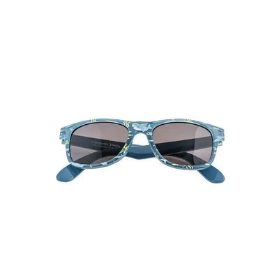 Sunglasses by Stephen Joseph featuring a blue shark-themed design with dark lenses and a lightweight frame.