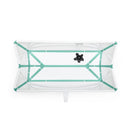 Stokke Flexi Bath Bundle Folding Baby Bathtub with Newborn Support - White/Aqua Image 2