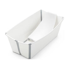 Stokke Flexi Bath Bundle Folding Baby Bathtub with Newborn Support - White/Grey Image 1