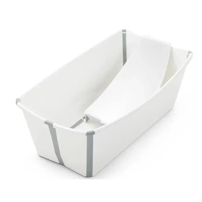 Stokke - Flexi Bath Bundle Folding Baby Bathtub with Newborn Support White/Grey Image 1