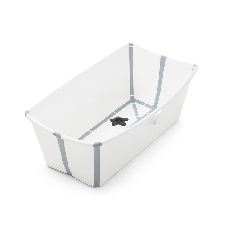 Stokke - Flexi Bath Bundle Folding Baby Bathtub with Newborn Support, White/Grey Image 2