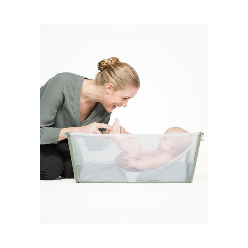 Stokke - Flexi Bath Bundle (Tub & Newborn Support), Transparent Green Image 7