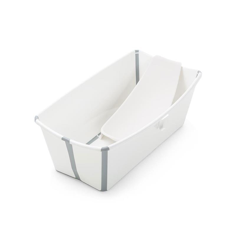 Stokke Flexi Bath Folding Baby Bathtub - White/Grey Image 4