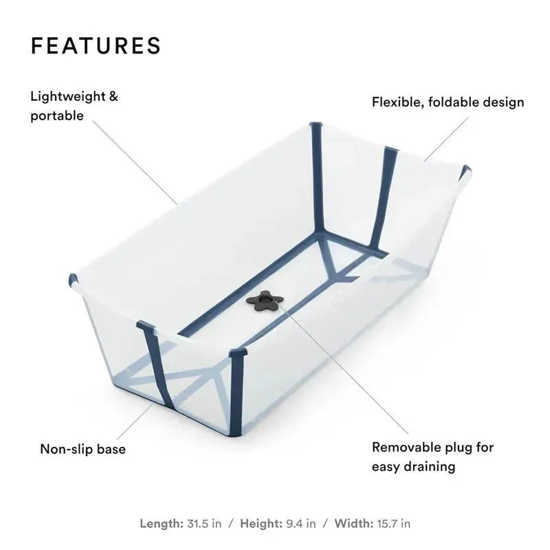 stokke flexi bath bundle Stokke - Flexi Bath Tub® X-Large Bundle Transparent Blue