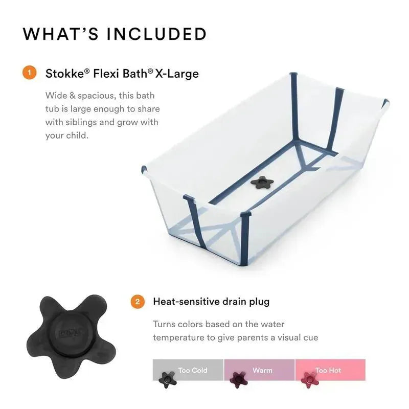 stokke flexi bath xl transparent Stokke - Flexi Bath Tub® X-Large Bundle Transparent Blue