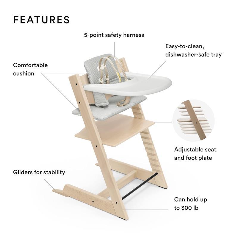 Stokke - Tripp Trapp Complete High Chair, Natural/Nordic Grey