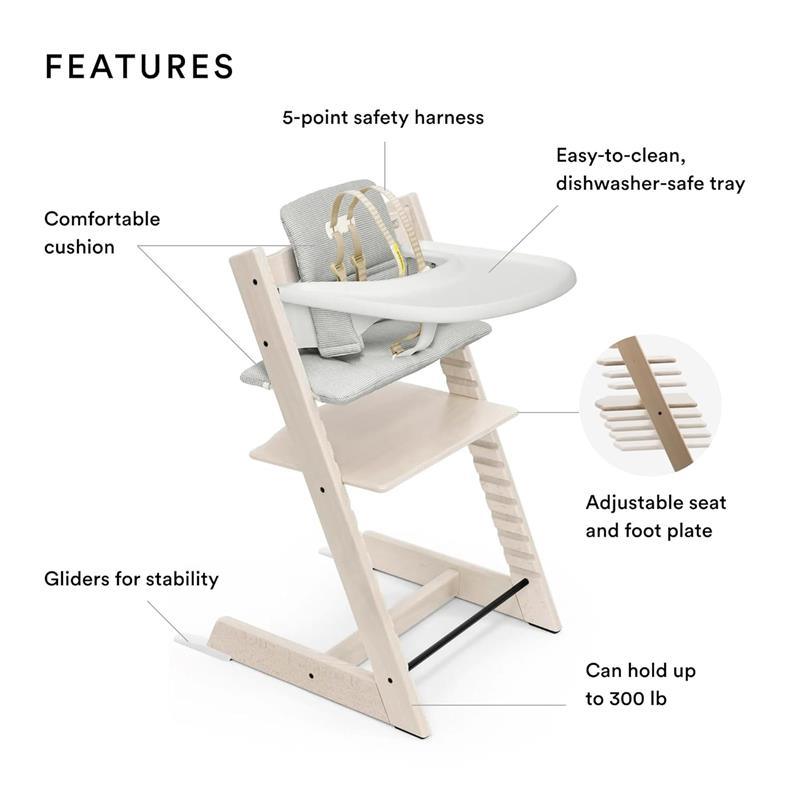 Stokke - Tripp Trapp Complete High Chair, Whitewash/Nordic Grey Image 2