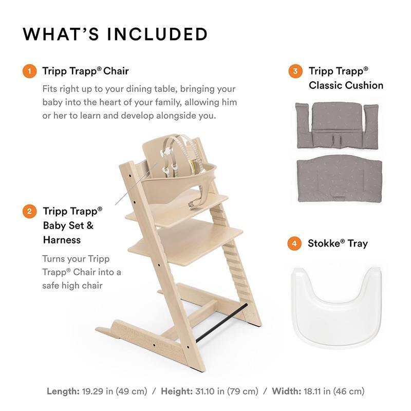 Stokke - Tripp Trapp High Chair Complete, Natural/Icon Grey Image 3