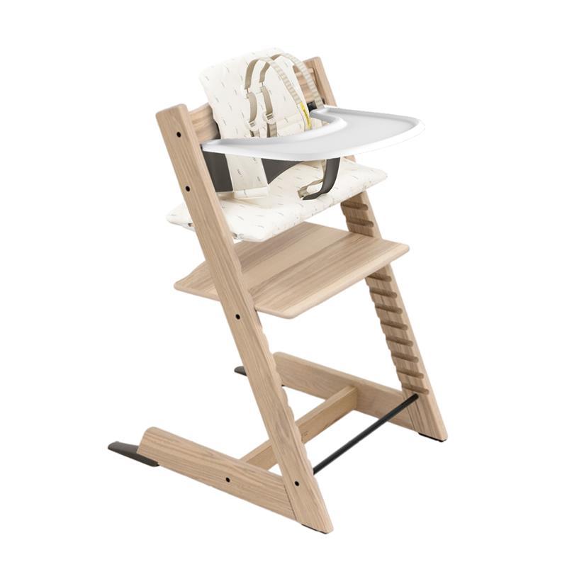 Stokke Tripp Trapp® High Chair Bundle - 50Th Anniversary Special Edition | Wheat Cream Cushion | White Tray Image 1