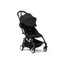 Stokke Yoyo³ stroller 6+ in black, featuring a black frame, adjustable canopy, and spacious underseat storage.