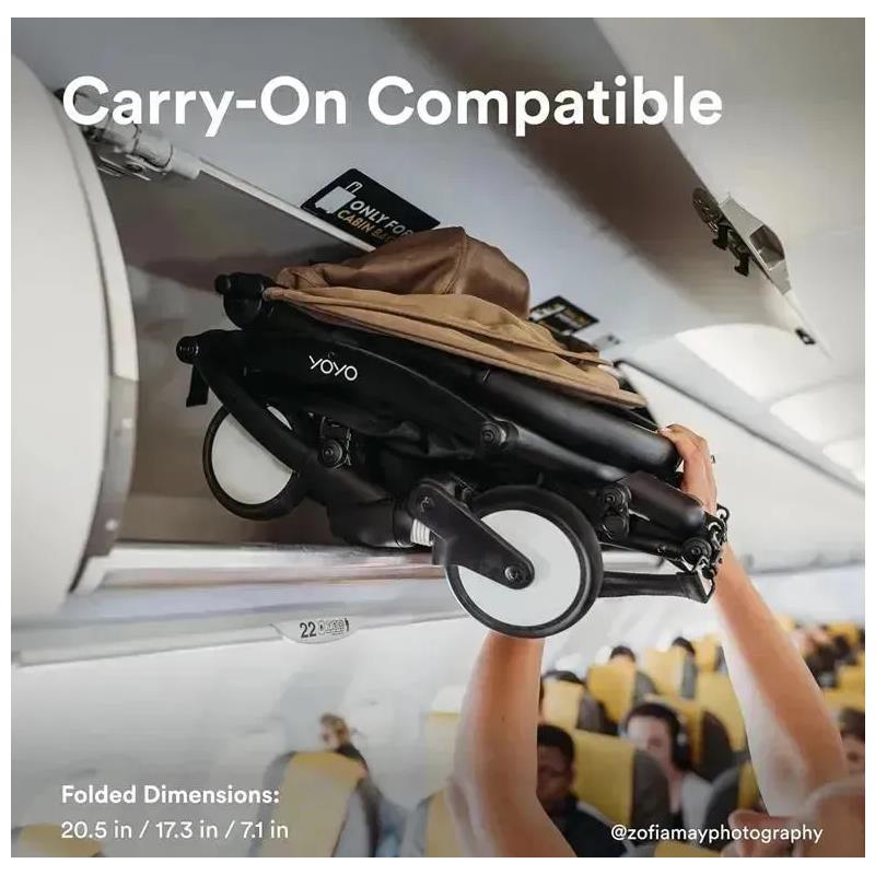 Stokke - Yoyo³ Stroller Bundle, Black And White Frame | Black 6+ Color Pack | Black Newborn Pack Image 9