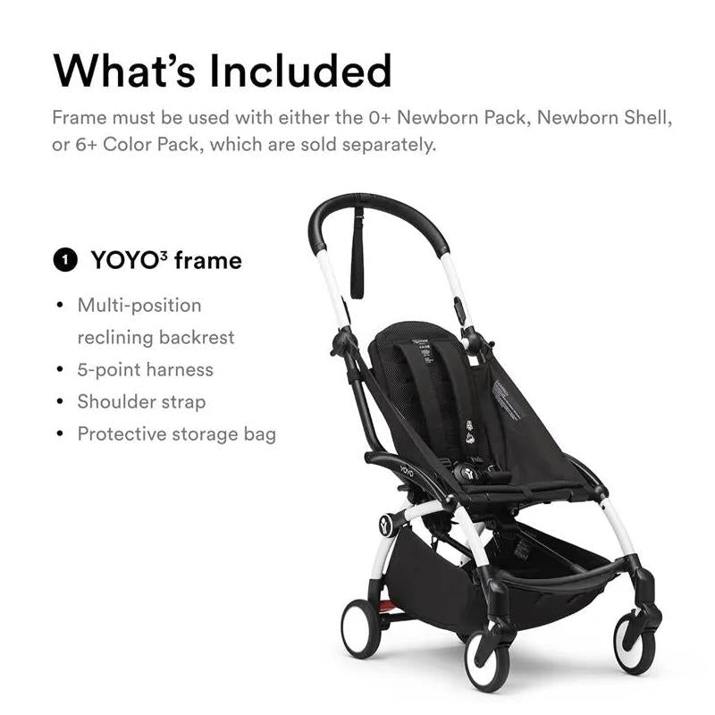 stokke used stroller Stokke - Yoyo³ Stroller Bundle, Black And White Frame & Ginger 6+ Color Pack