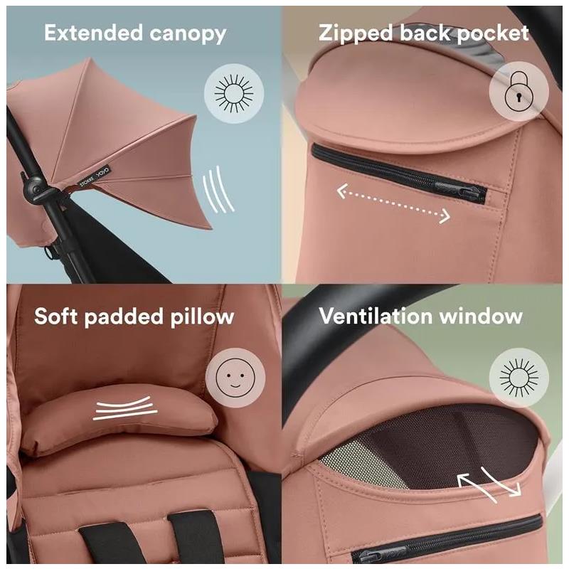 stokke umbrella how to attach Stokke - Yoyo³ Stroller Bundle, Black And White Frame & Ginger 6+ Color Pack