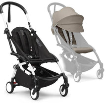 Stokke - Yoyo³ Stroller Bundle, Black And White Frame & Taupe 6+ Color Pack Image 1