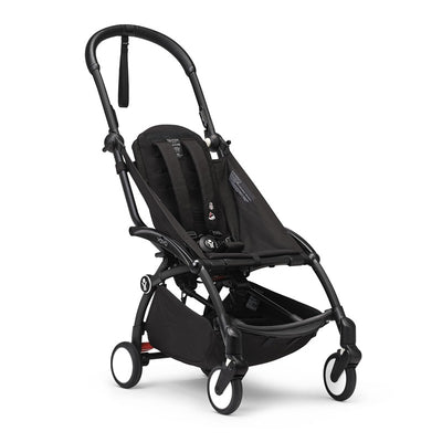 Stokke YOYO3 Frame, Black - Textile Set Not Included - Comes with 5-Point Harness, Multi-Position Reclining Backrest, Canopy Extensions, Padded Sho Image 1