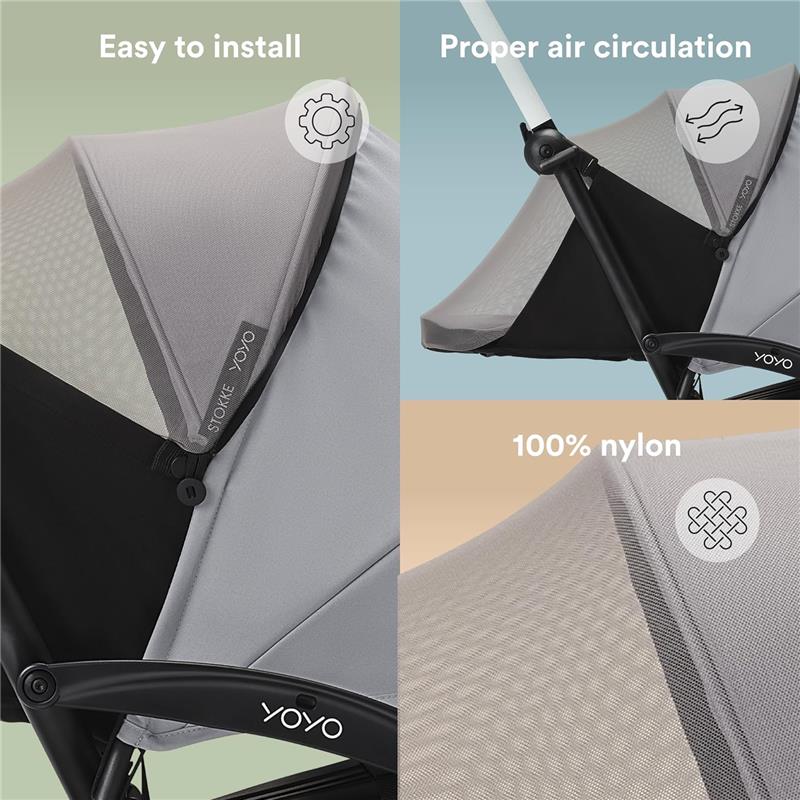 Stokke - Yoyo® 0+ Newborn Pack Mosquito Net, Black Image 4