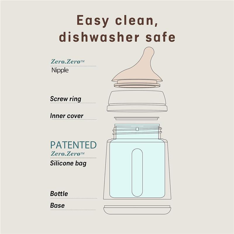 Suavinex 4Pk Zero Zero Anti Colic Baby Bottle, Medium Tone, Adaptable Flow Image 6