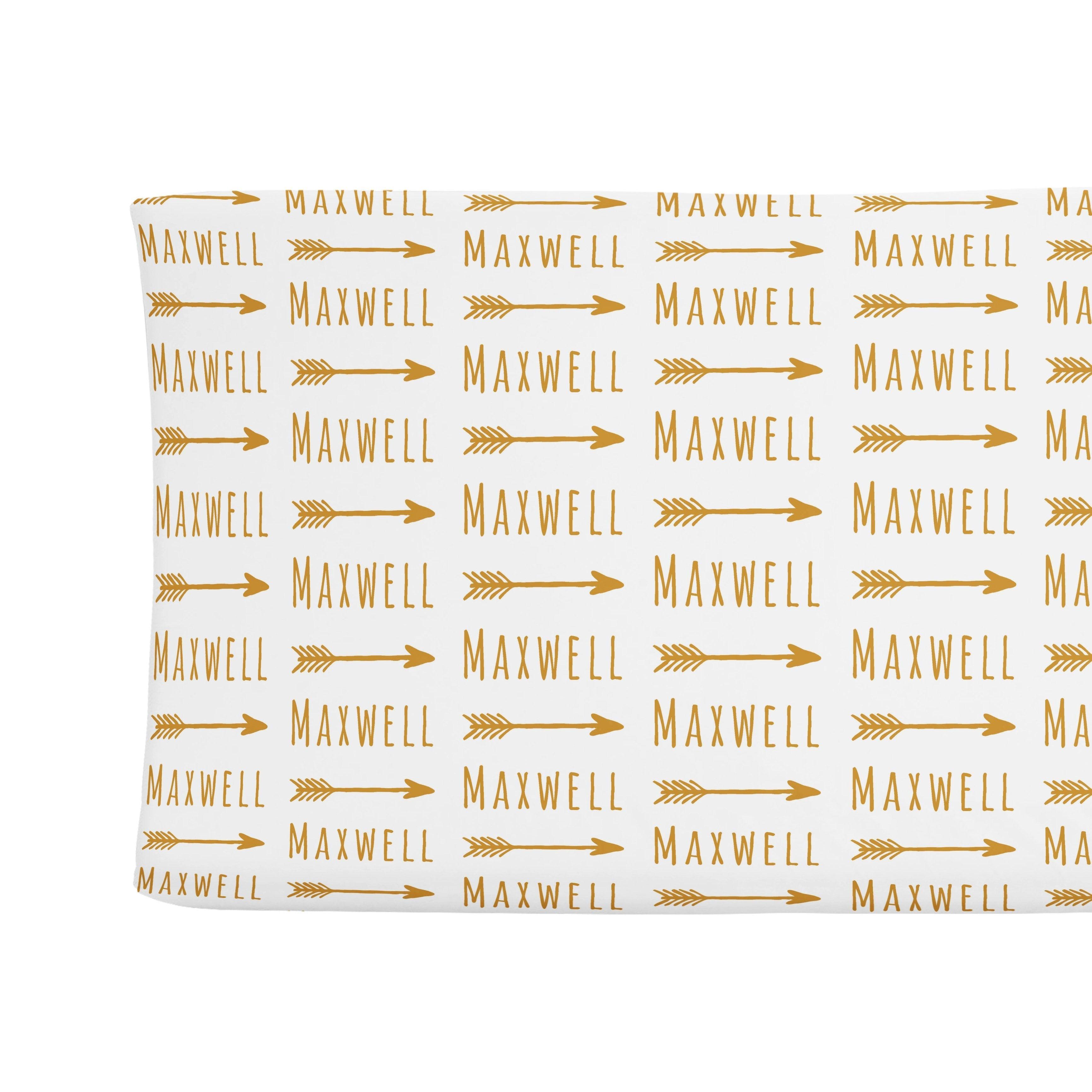 Sugar + Maple Personalized Changing Pad Cover | Arrow - MacroBaby