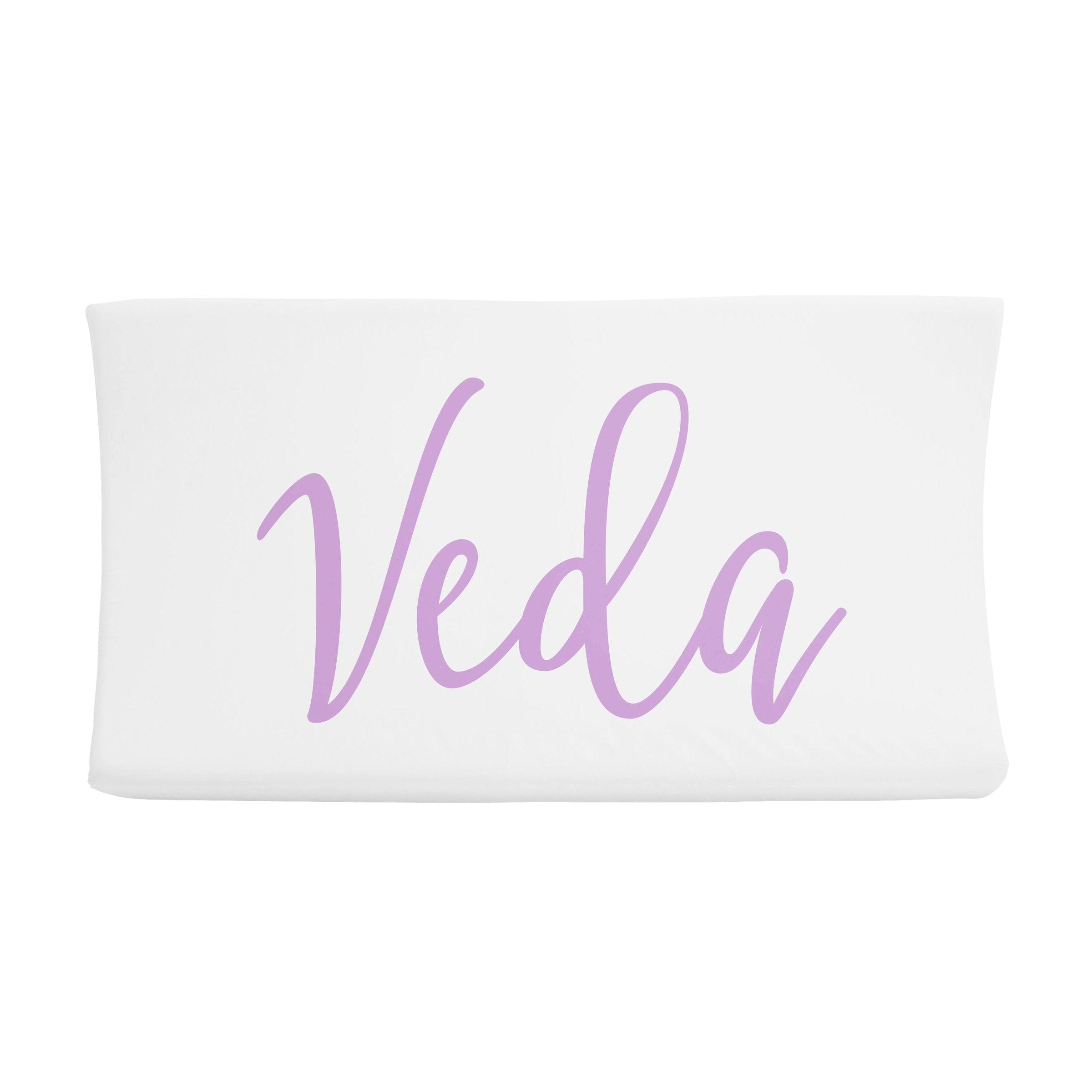 Sugar + Maple Personalized Changing Pad Cover | Centered Name - MacroBaby
