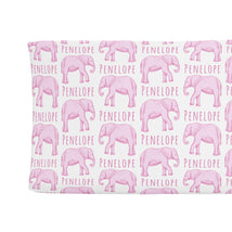 Sugar + Maple Personalized Changing Pad Cover | Elephant Pink - MacroBaby