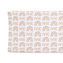 Sugar + Maple Personalized Changing Pad Cover | Rainbow Neutral - MacroBaby