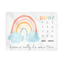 Sugar + Maple Personalized Colorful Rainbow Milestone Blanket - MacroBaby