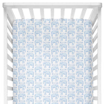 Sugar + Maple Personalized Crib Sheet | Elephant Blue - MacroBaby