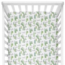 Sugar + Maple Personalized Crib Sheet | Pine Tree - MacroBaby