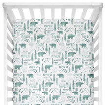 Sugar + Maple Personalized Crib Sheet | Woodland Green - MacroBaby