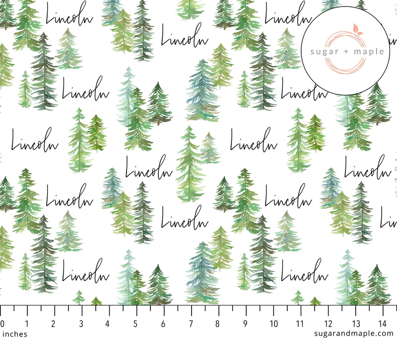 Sugar + Maple Personalized Plush Minky Fleece Personalized Blanket | Pine Tree - MacroBaby